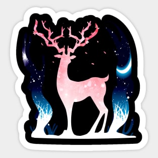 Deer & Cherry Blossom Sticker